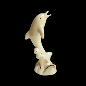 Lenox mini dolphin figurine on the waves creamy porcelain with gold accents